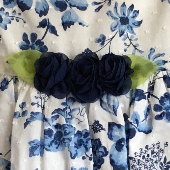 Marmellata Little Girl Floral Blue/White Dress size 4. - Picture 7 of 9